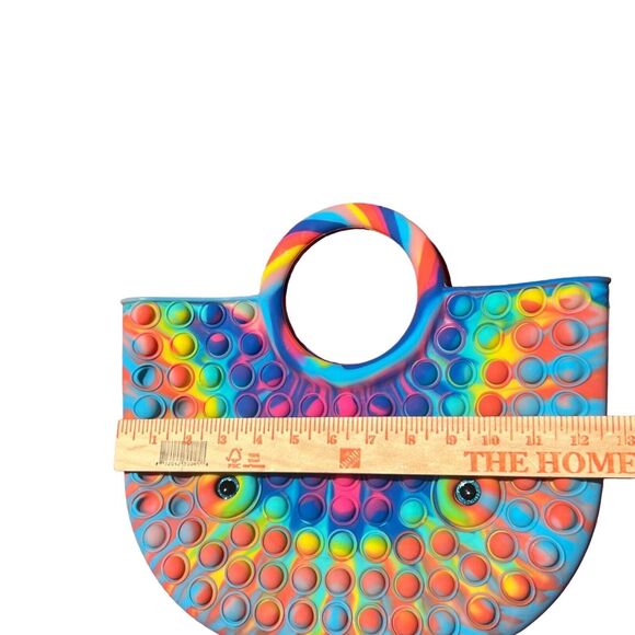 Rainbow Fidget Fashion Bag Fidget Purse Tote Bubble Pop handbag Alexis Greenberg - Picture 6 of 10